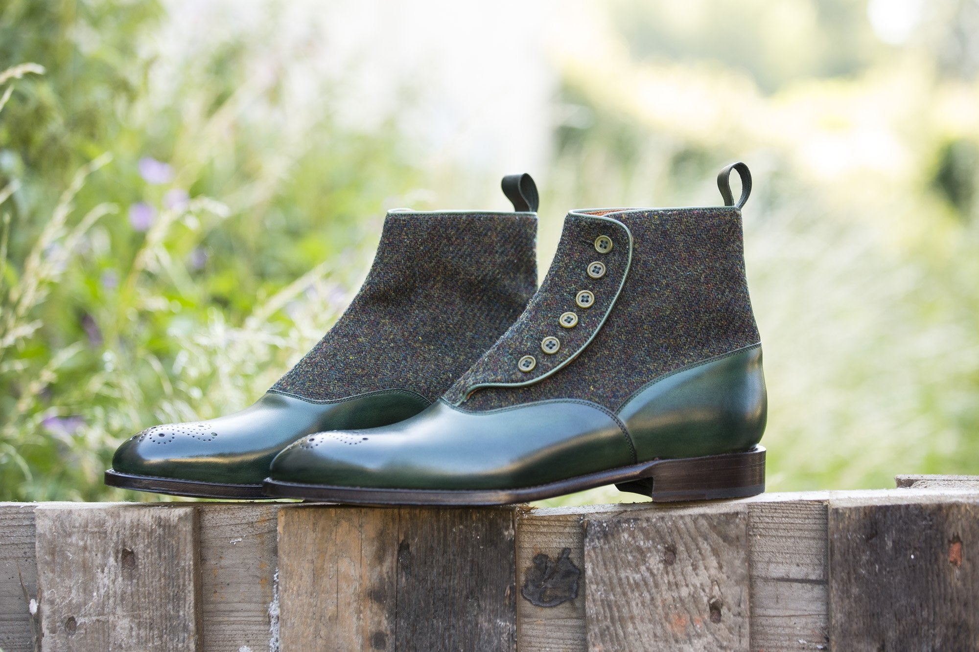 Westlake - MTO - Forest Green Calf / Moss Green Medley Tweed - NGT Last - Single Leather Sole