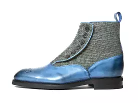 Westlake - MTO - Sky Blue Calf / Military Canvas - NGT Last - City Rubber Sole