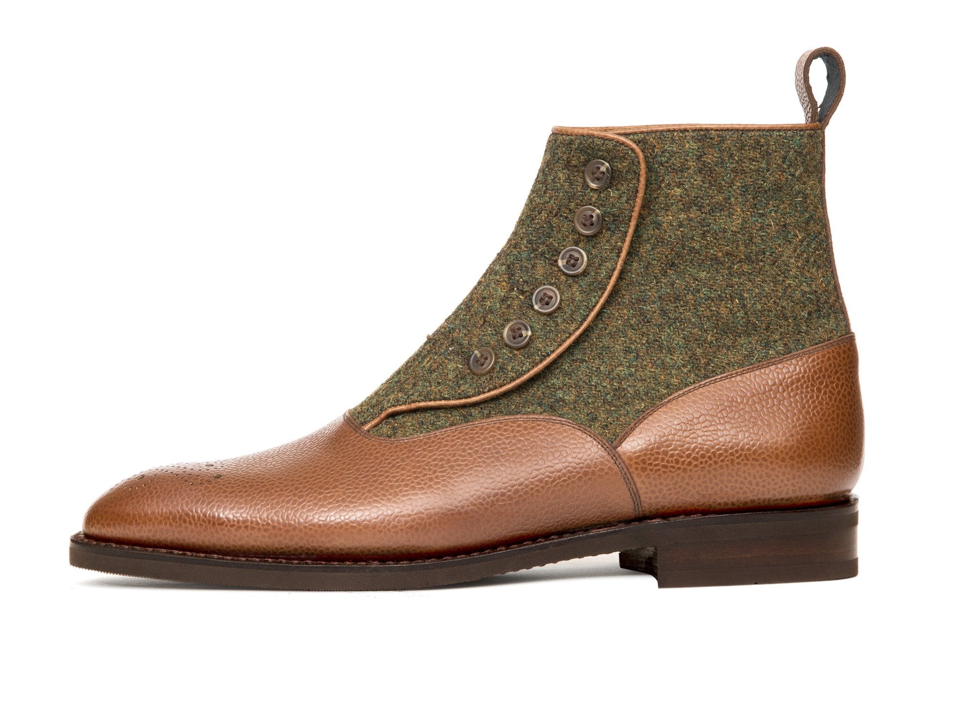 Westlake - MTO - Tan Soft Grain / Mustard Medley Tweed - NGT Last - City Rubber Sole