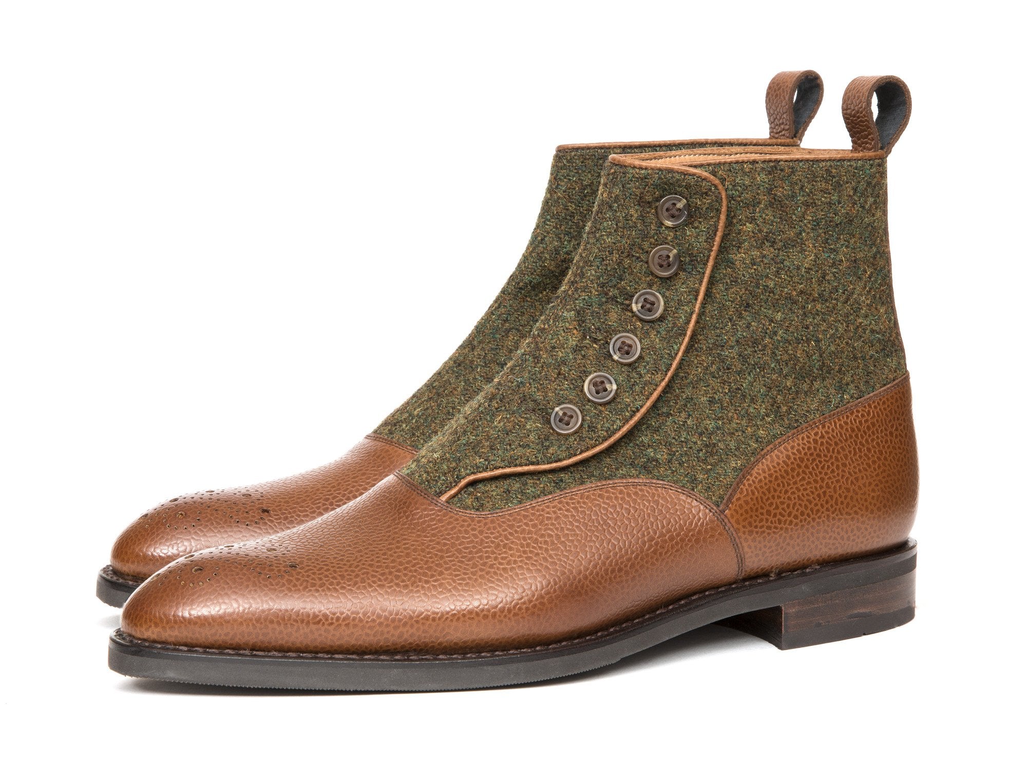 Westlake - MTO - Tan Soft Grain / Mustard Medley Tweed - NGT Last - City Rubber Sole