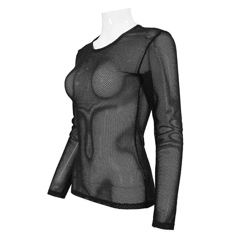 Women's Gothic Sheer Mesh Tops