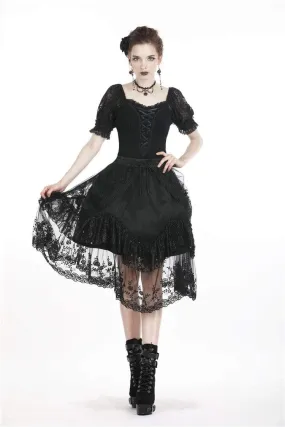 Women's Lolita Lacing Puff Short Sleeved Lace Tops