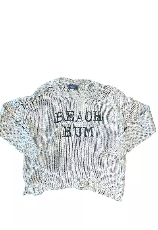 Wooden Ships - Beach Bum Cotton Crew Khaki Bold Ink