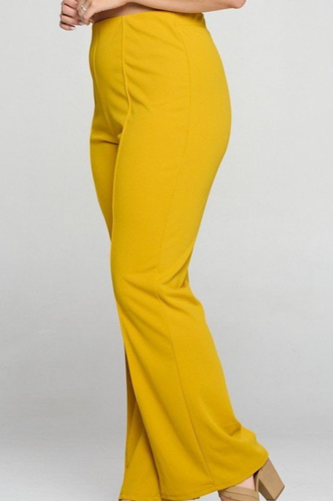 Yellow or Black Techno Crepe Front Seam Pants