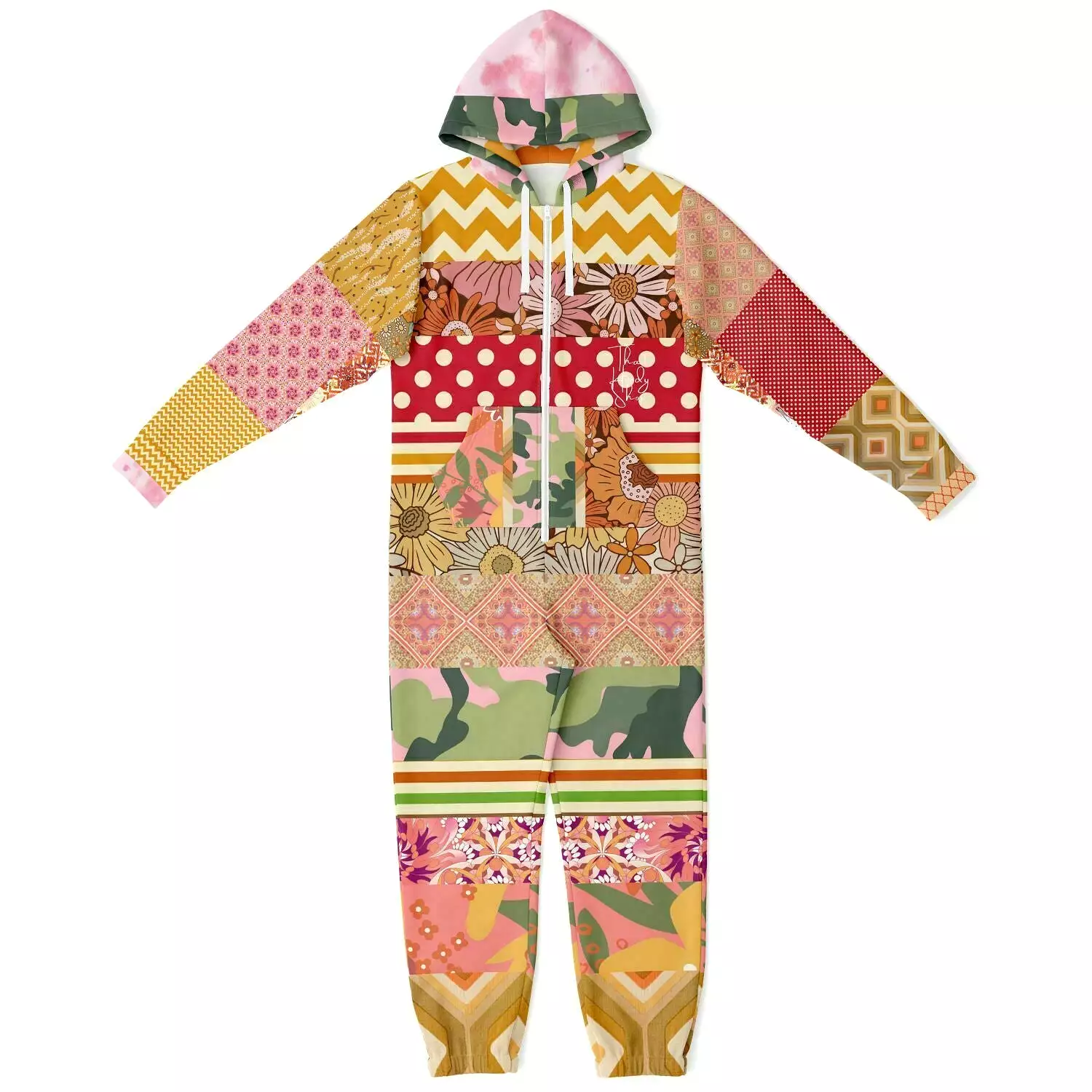 Yogananda Floral Patchwork Unisex Fleece Romper