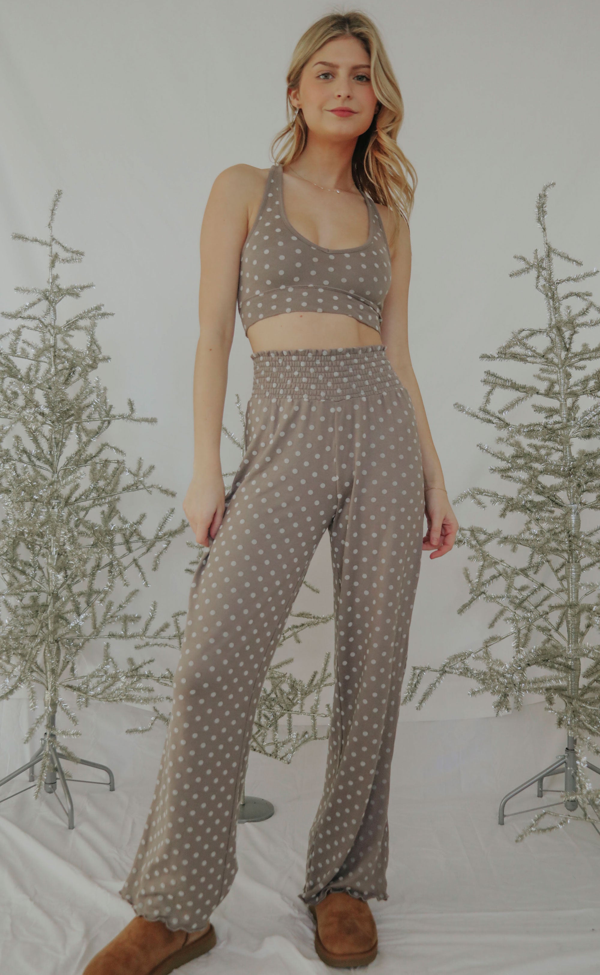 z supply: dawn dot pant - warm cocoa